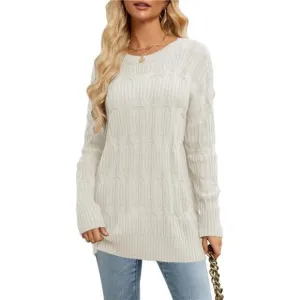 Womens 2024 Fall Long Chunky Sweaters Beige