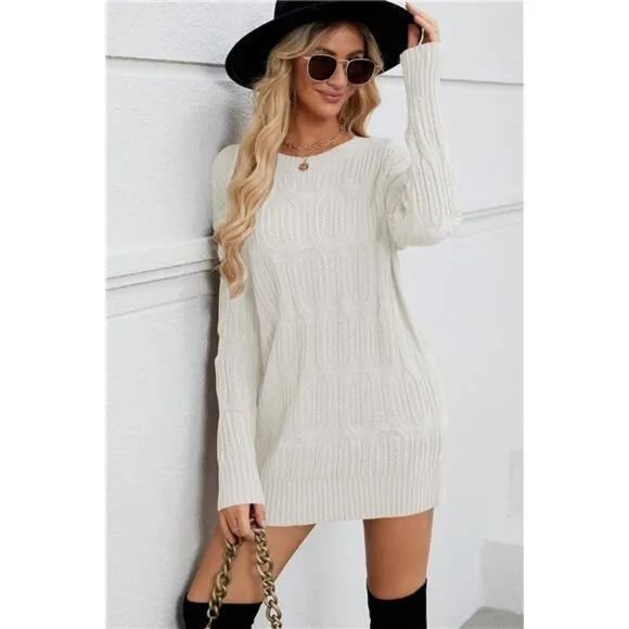 Womens 2024 Fall Long Chunky Sweaters Beige