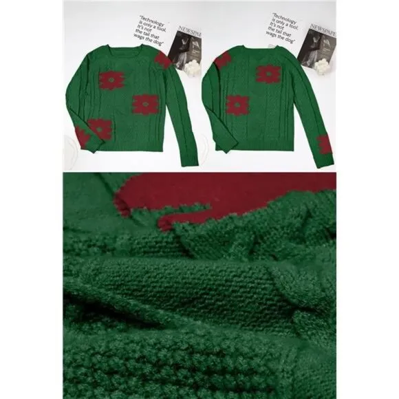 Womens 2024 Fall Pullover Sweaters Dark Green