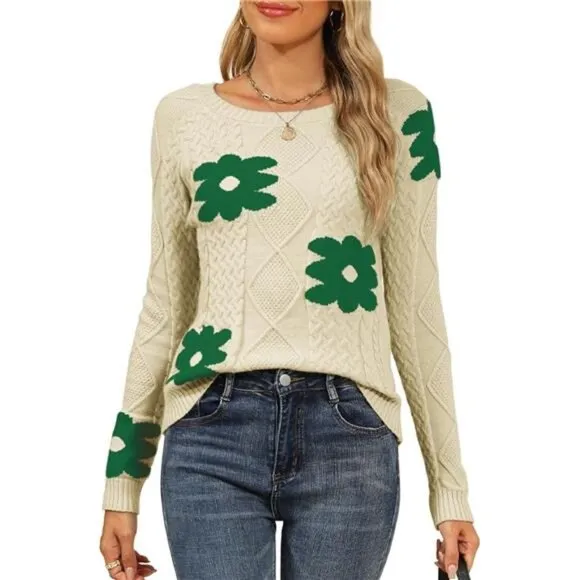 Womens 2024 Fall Pullover Sweaters Green