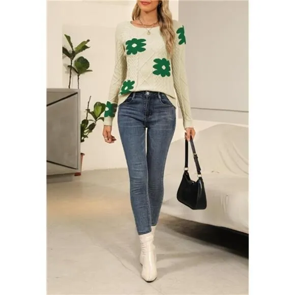 Womens 2024 Fall Pullover Sweaters Green