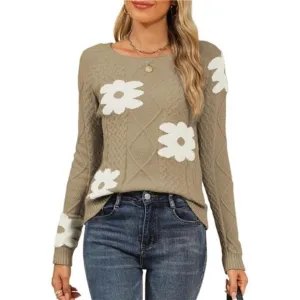 Womens 2024 Fall Pullover Sweaters Khaki