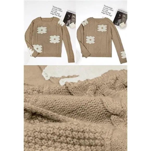 Womens 2024 Fall Pullover Sweaters Khaki