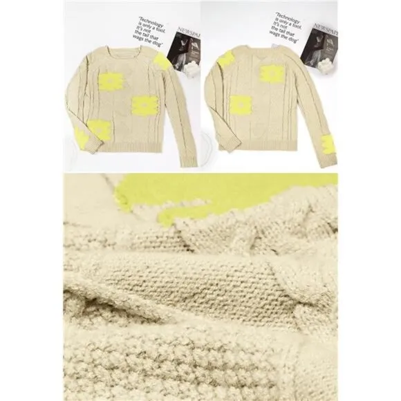 Womens 2024 Fall Pullover Sweaters Yellow