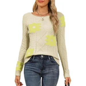 Womens 2024 Fall Pullover Sweaters Yellow
