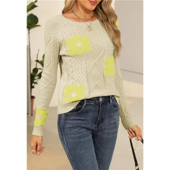 Womens 2024 Fall Pullover Sweaters Yellow