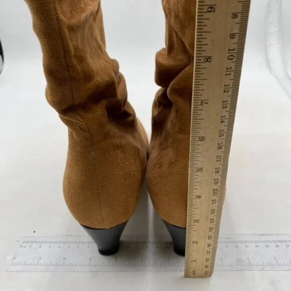 Womens Ankle Boots Suede Kitten Heel Low Heel Short Boots for Women Dressy Brown