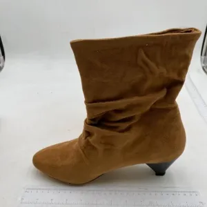 Womens Ankle Boots Suede Kitten Heel Low Heel Short Boots for Women Dressy Brown