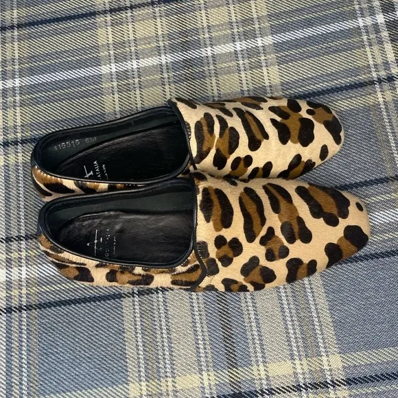 Women's Aquatalia Revy Weatherproof Calf Hair Loafer animal print