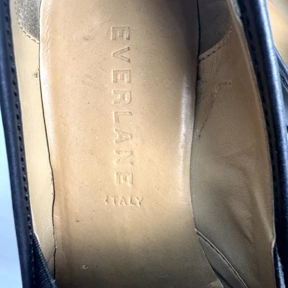 Women's Everlane Black The Leather Street Loafer Slip On Casual Creeper Shoes 8