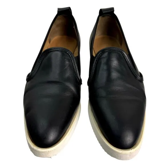 Women's Everlane Black The Leather Street Loafer Slip On Casual Creeper Shoes 8