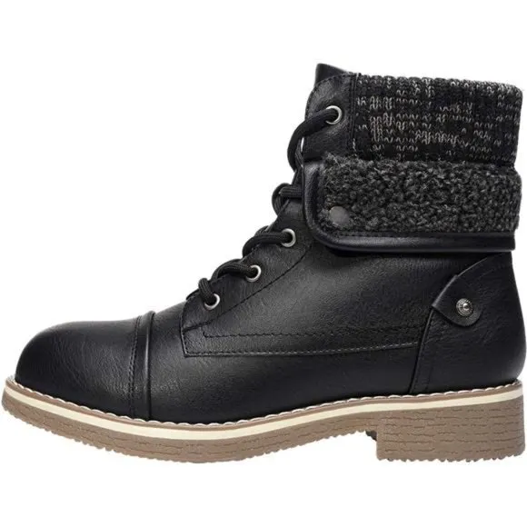Women’s Lace Up Combat Boots Low Heel Winter Ankle Booties