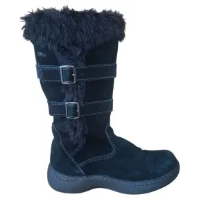 Women's L.L. Bean Sz 8 Tall Black Insulated Waterproof Faux Fur Winter Snow Boot