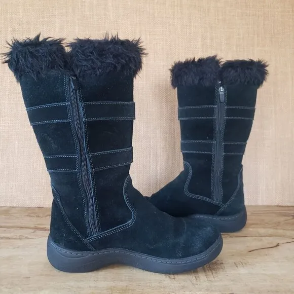 Women's L.L. Bean Sz 8 Tall Black Insulated Waterproof Faux Fur Winter Snow Boot