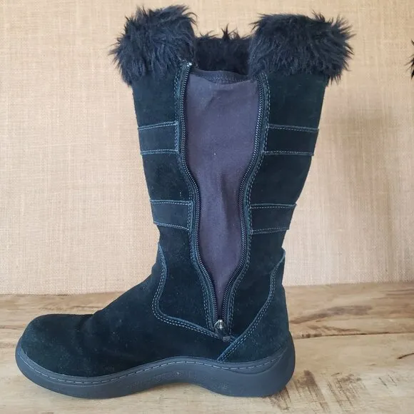 Women's L.L. Bean Sz 8 Tall Black Insulated Waterproof Faux Fur Winter Snow Boot