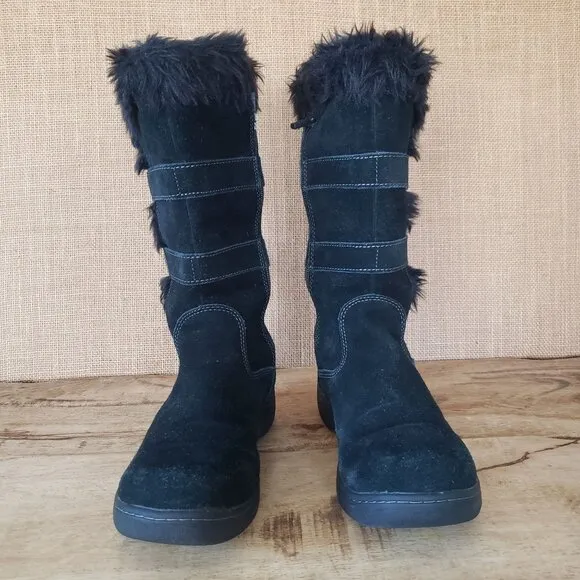 Women's L.L. Bean Sz 8 Tall Black Insulated Waterproof Faux Fur Winter Snow Boot