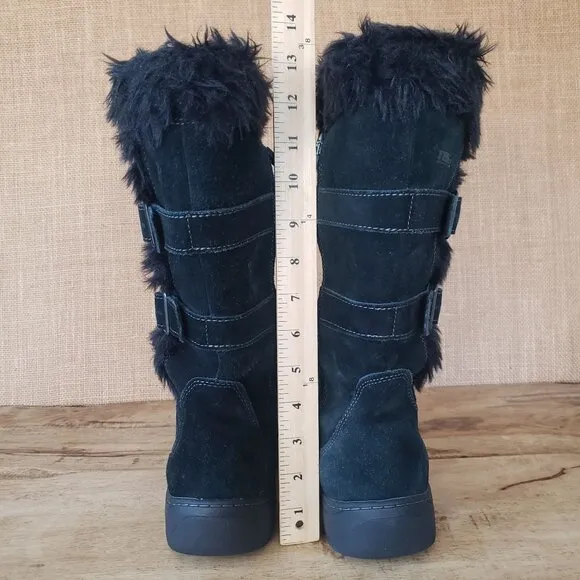 Women's L.L. Bean Sz 8 Tall Black Insulated Waterproof Faux Fur Winter Snow Boot