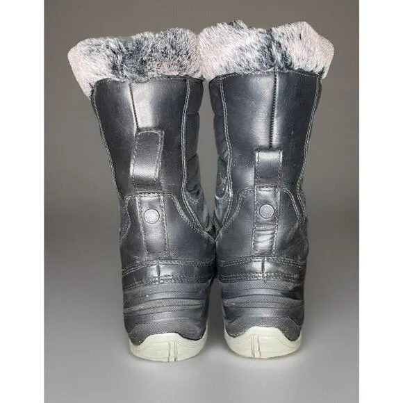 Women’s North Face Snow Boots 9.5 Primaloft Quilted Black Fur Gentle Use EUC