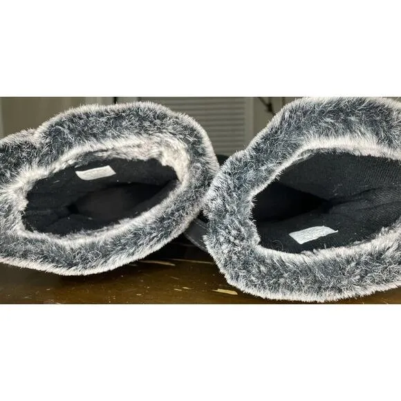 Women’s North Face Snow Boots 9.5 Primaloft Quilted Black Fur Gentle Use EUC