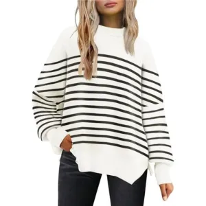 Women's Oversized Batwing Sweaters 2025 Fall Outfits Trendy Crewneck