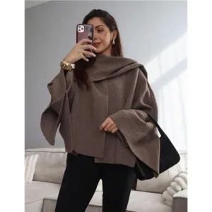 Women's Oversized Scarf Jacket Shawl Wraps Coffee