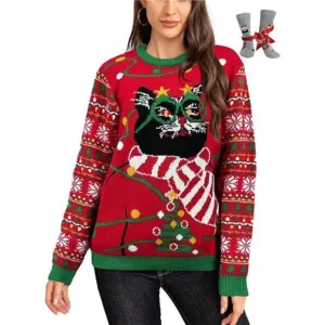 Women's Pullover Christmas Sweater Funny Novelty Sweater Tops Knitted