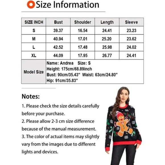 Women's Pullover Christmas Sweater Funny Novelty Sweater Tops Knitted