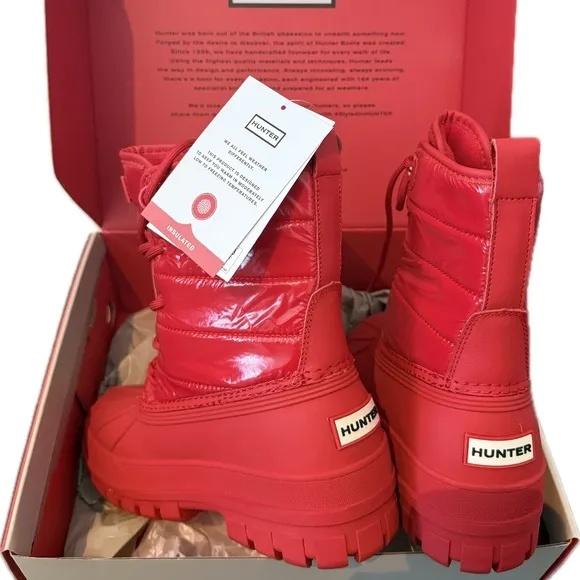 Women's Stanly Insulated Waterproof Duck Boots - RED - SZ 8 - BRAND NEW