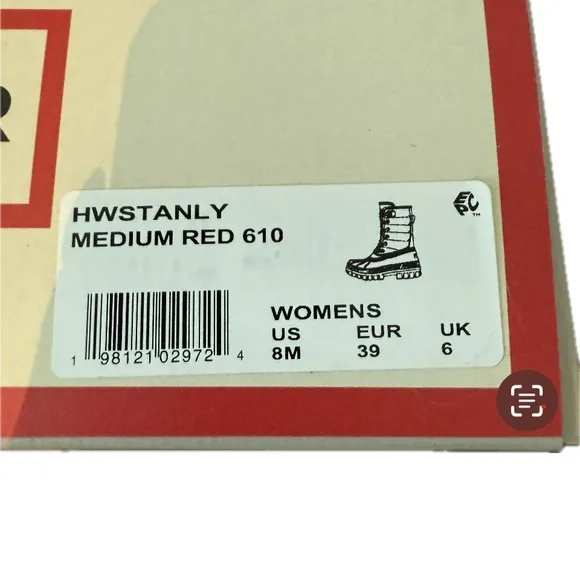 Women's Stanly Insulated Waterproof Duck Boots - RED - SZ 8 - BRAND NEW