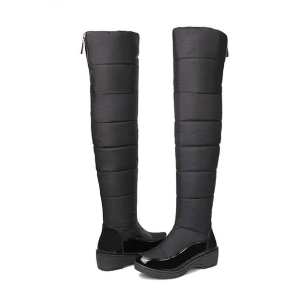Women's Winter Knee High Tall Snow Boots Waterproof Rain Fur Lined Fashion Wide