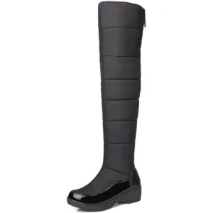 Women's Winter Knee High Tall Snow Boots Waterproof Rain Fur Lined Fashion Wide