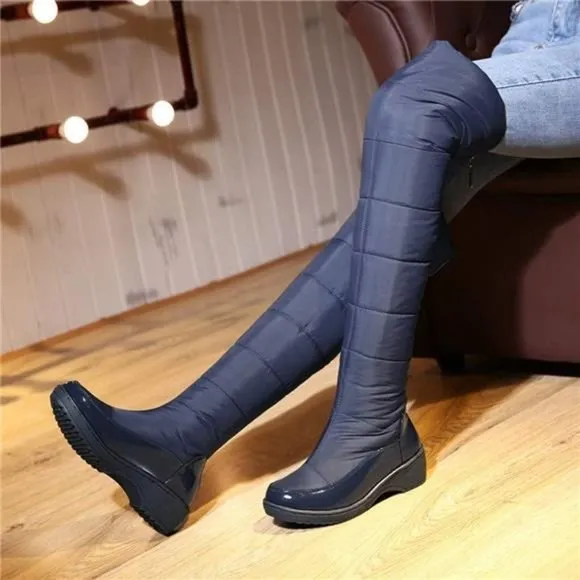 Women's Winter Over The Knee Thigh High Snow Boots Fur Lined Wide Calf Snow Boot
