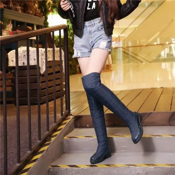 Women's Winter Over The Knee Thigh High Snow Boots Fur Lined Wide Calf Snow Boot