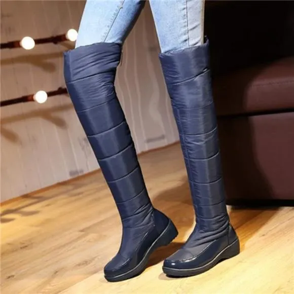 Women's Winter Over The Knee Thigh High Snow Boots Fur Lined Wide Calf Snow Boot