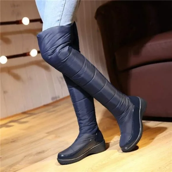 Women's Winter Over The Knee Thigh High Snow Boots Fur Lined Wide Calf Snow Boot