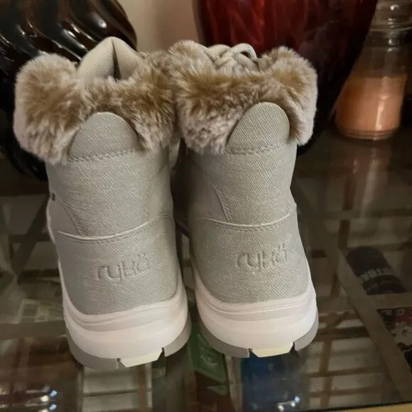 Women's Gray Fur-Lined Boots Ryka size 10 W