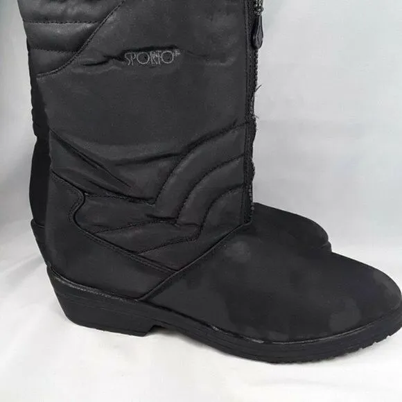 Womens Sporto Zip Front Winter Boots Size 8 1/2M‎ T