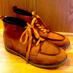 Woolrich 11 M nubuck suede leather men’s tan mid height work boots lace up EUC