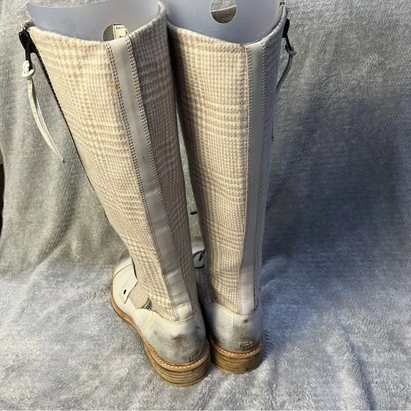 Woolrich Roadhouse Tall Boots Cream Gray Conductor Combat Boots Size 9.5 RARE