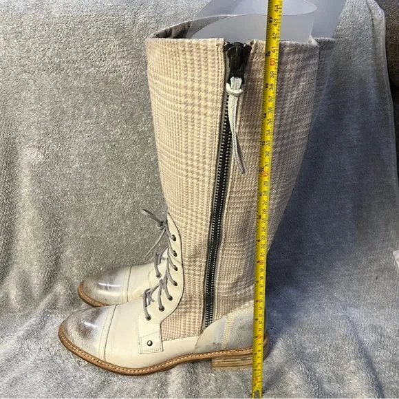 Woolrich Roadhouse Tall Boots Cream Gray Conductor Combat Boots Size 9.5 RARE