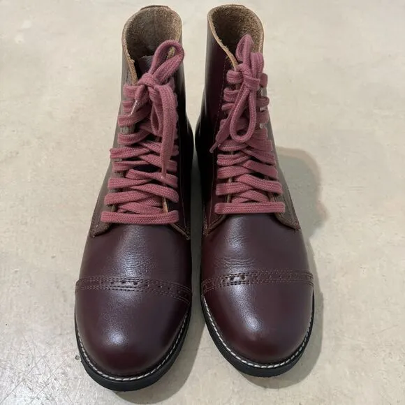 WW2 US Russet Leather Lace-Up Boots American Service Reproduction Men sz 11
