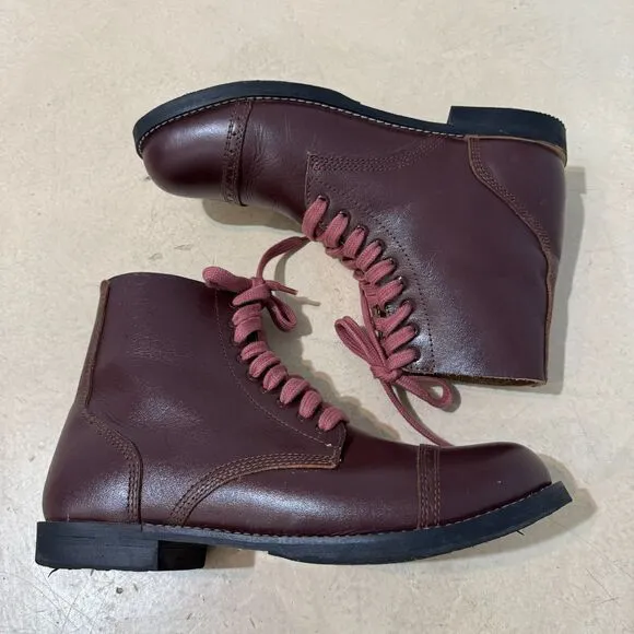 WW2 US Russet Leather Lace-Up Boots American Service Reproduction Men sz 11