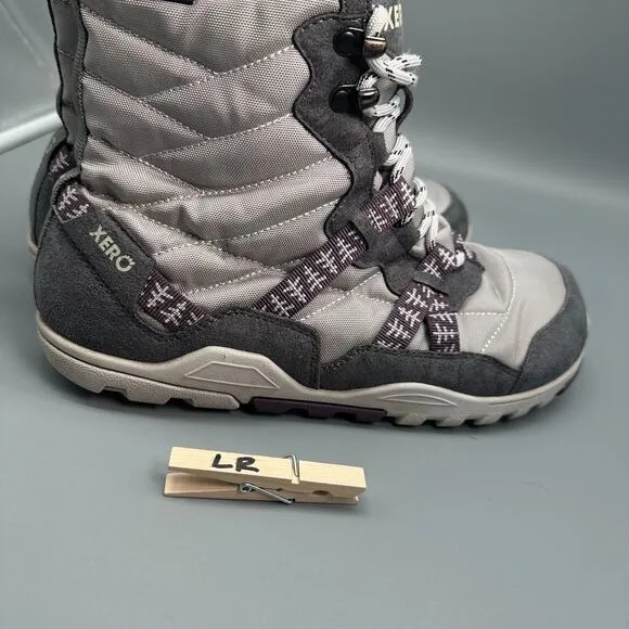 Xero Shoes Alpine Women's 9.5 Purple Lined Snow Boots Lace-Up Mid-Top Waterproof