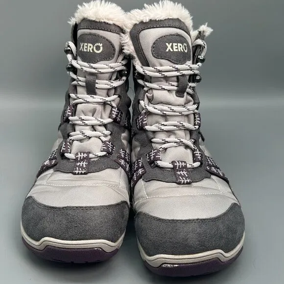 Xero Shoes Alpine Women's 9.5 Purple Lined Snow Boots Lace-Up Mid-Top Waterproof