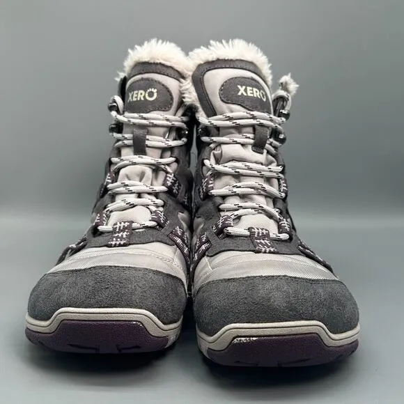 Xero Shoes Alpine Women's 9.5 Purple Lined Snow Boots Lace-Up Mid-Top Waterproof
