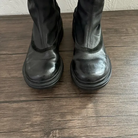 Y-3 Drop Strap Long Black Boot adidas UK 7.5D US Men Sz8 Red &amp; Black Straps
