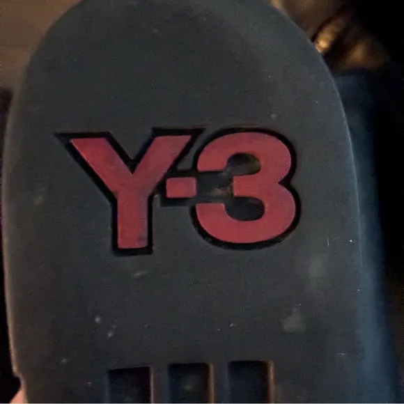Y-3 Drop Strap Long Black Boot adidas UK 7.5D US Men Sz8 Red &amp; Black Straps