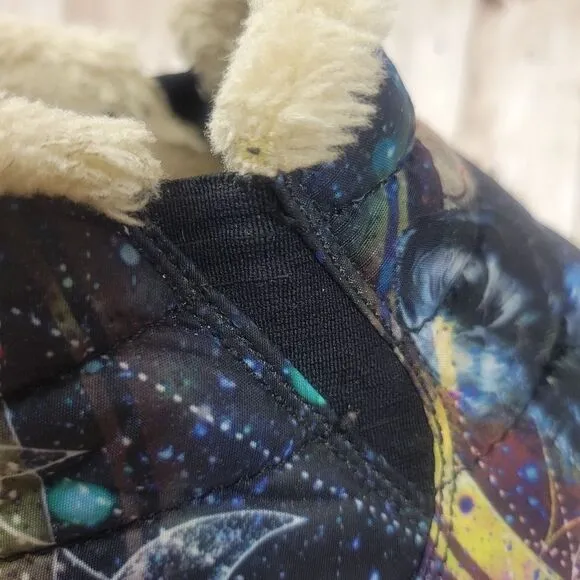 Yes We Vibe Wolf Dream Catcher Galaxy Blue Purple Celestial Soft Ankle Boots 12