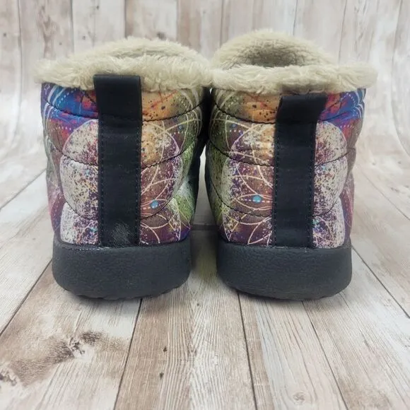 Yes We Vibe Wolf Dream Catcher Galaxy Blue Purple Celestial Soft Ankle Boots 12