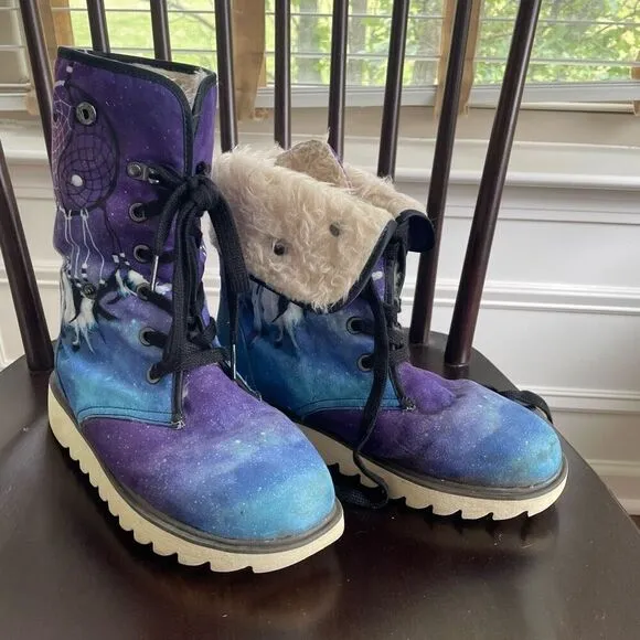 Yes We Vibe Yin Yang Galaxy Dream Catcher Boot $160 7.5 W 6 M EU 39